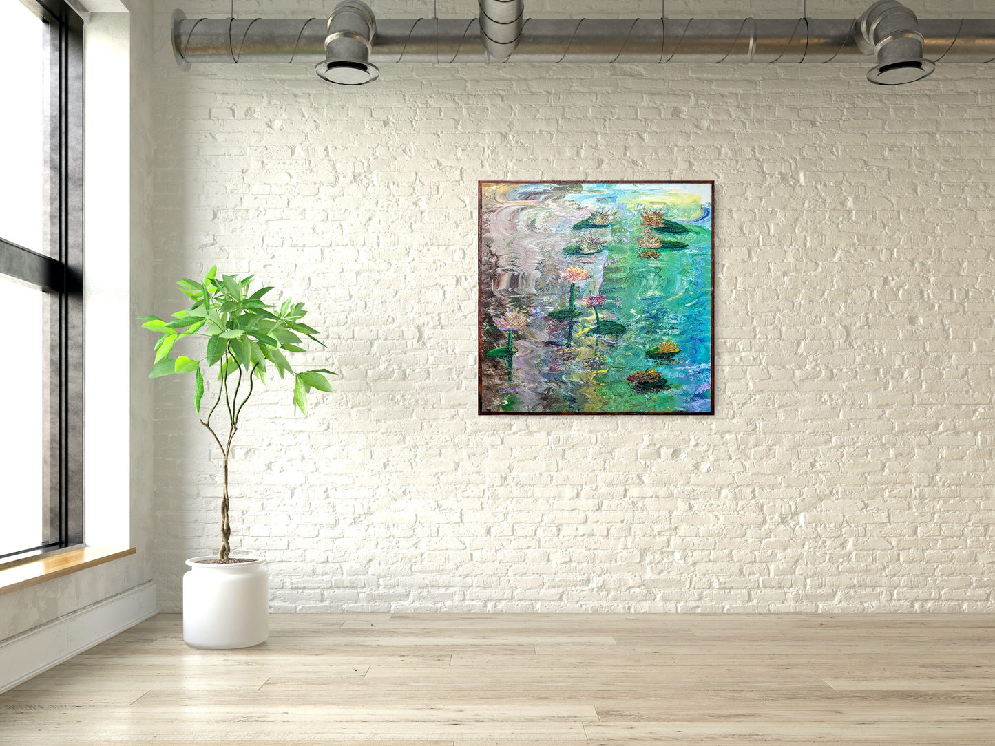 Reflecting Upon The Tranquil Lotus Flowers, Imagination Is Born Gazing Through The Water Lilies.
