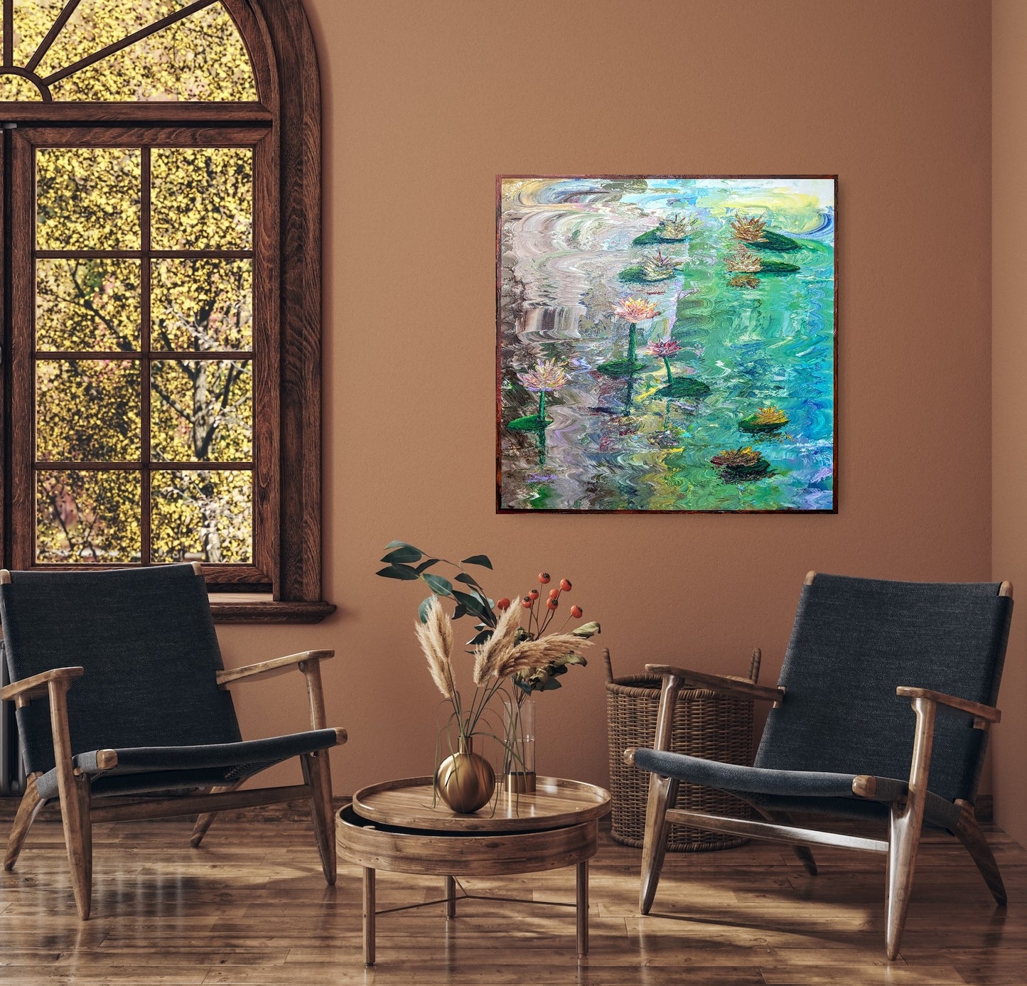 Reflecting Upon The Tranquil Lotus Flowers, Imagination Is Born Gazing Through The Water Lilies.