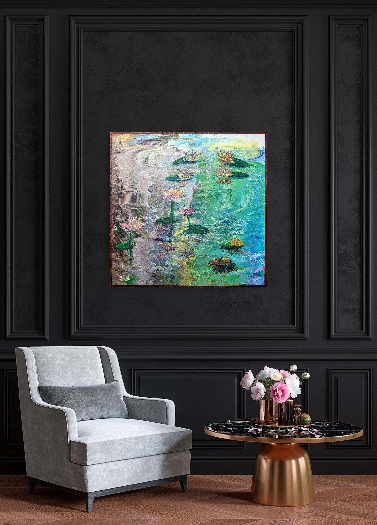 Reflecting Upon The Tranquil Lotus Flowers, Imagination Is Born Gazing Through The Water Lilies.